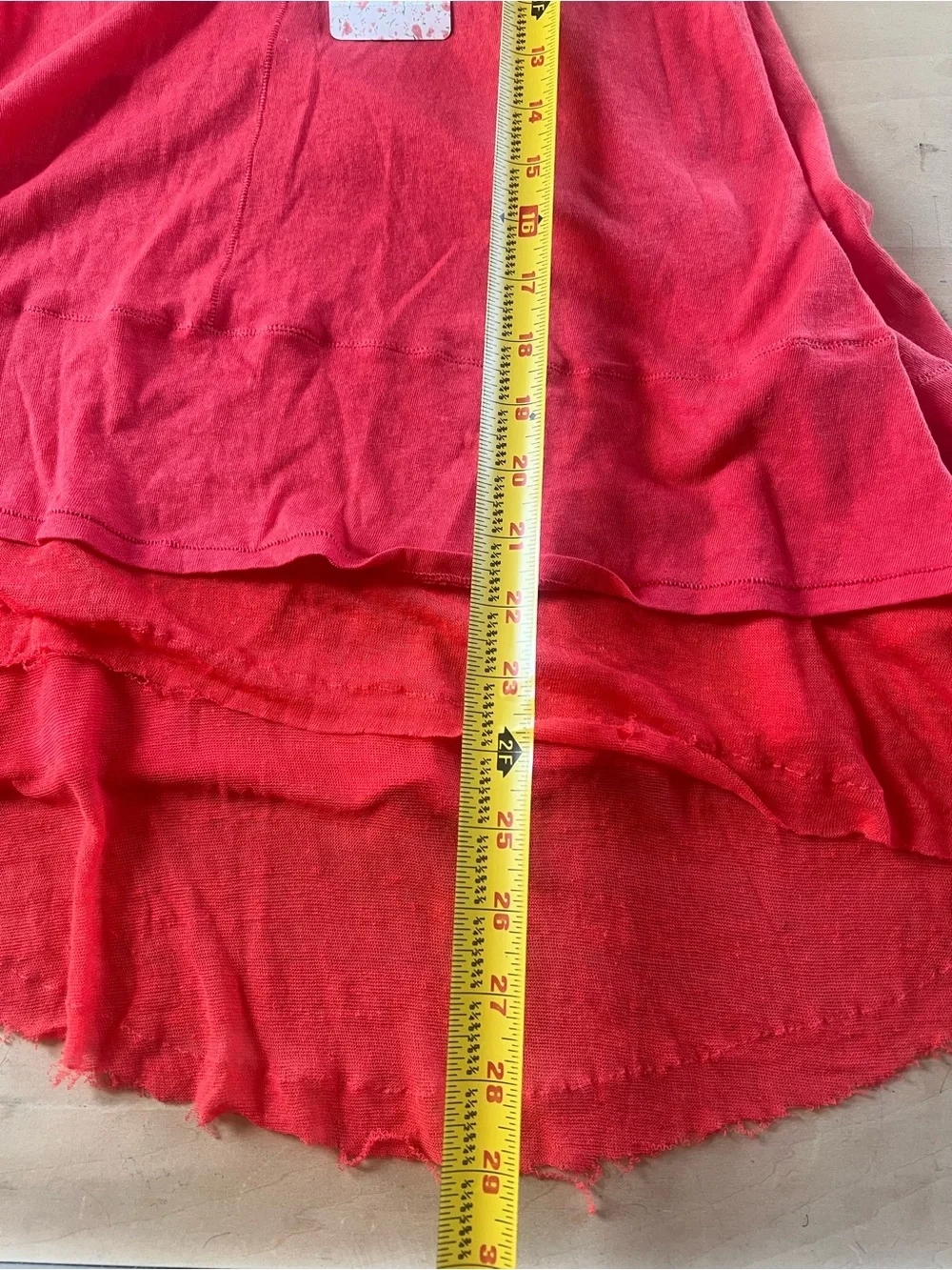 Free People We The Free Peachy Tank Top Small Hot Coral Layered Raw Hem NWT
